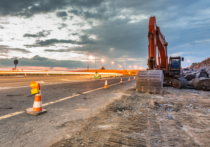 Baustelle und Bagger