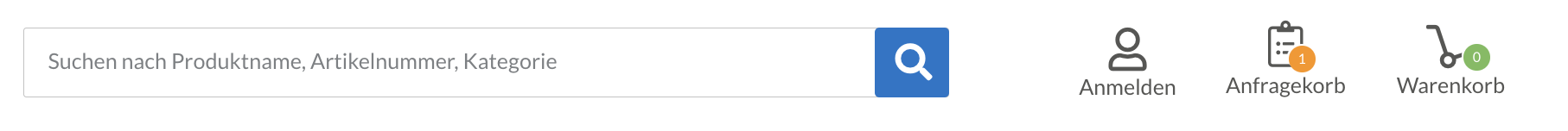 Anfragekorb Button Anfragekorb Button